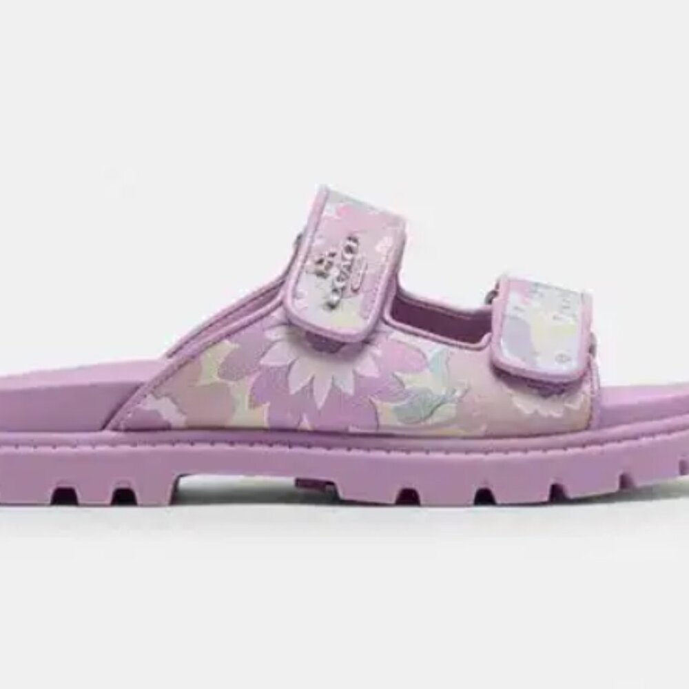 Coach Two Band Sport Slide With Floral Print - EUC - Picture 2 of 9